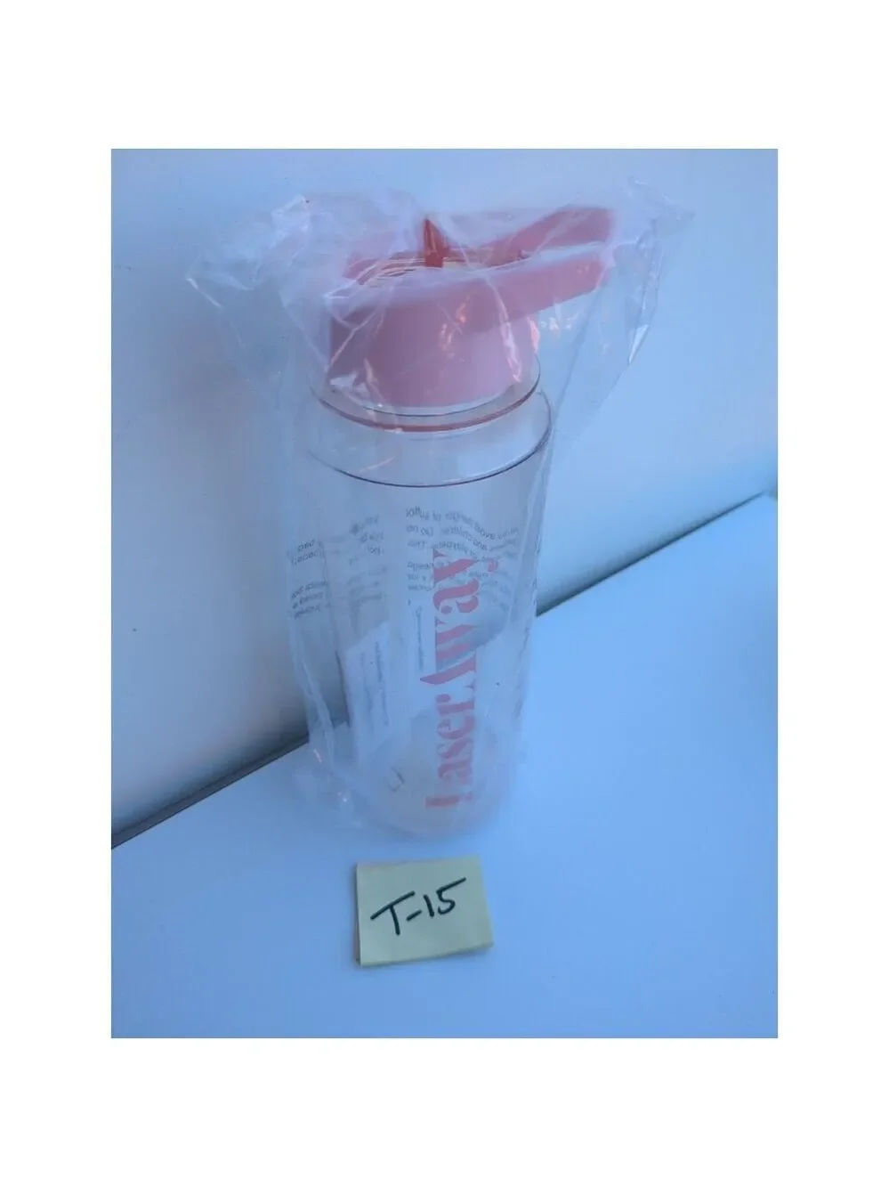 New Water Bottle w/ Straw ‎ & Hat, Pink Color, New